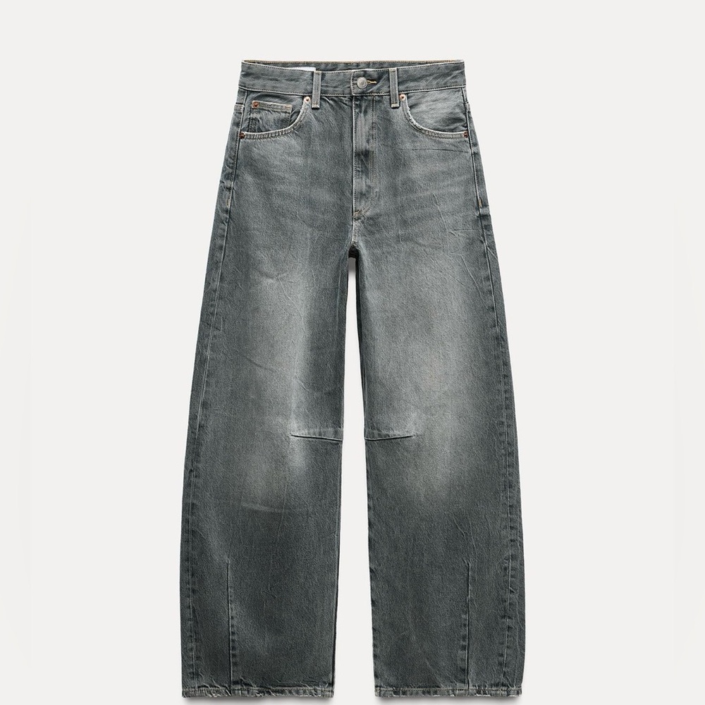 Zara Mid waist baggy balloon jeans